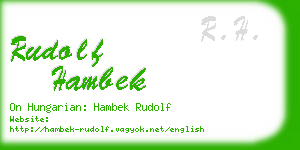 rudolf hambek business card